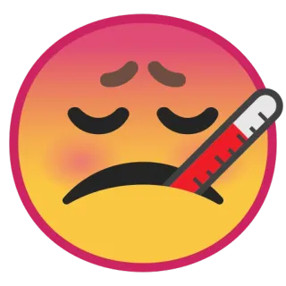 🤒 Emoji, Sakit, Termometer, Demam, Penyakit, Suhu telegram sticker