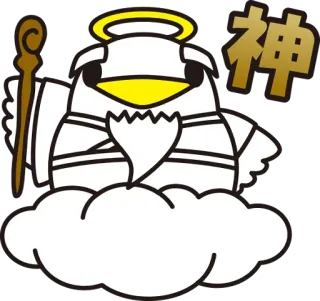 😇 神 deus, divindade, nuvem, japonês, religioso telegram sticker