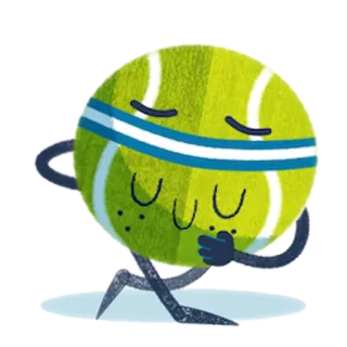 ☺️ Pelota de tenis, Dibujos animados, Personaje, Deporte, Verde, Ilustración telegram sticker