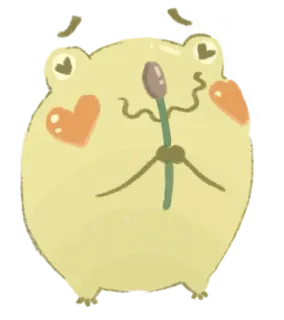 😍 sapo, fofo, kawaii, animal, corações, desenho animado, adesivo whatsapp sticker