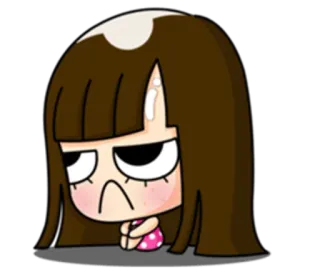 😾 cartoon, girl, sad, cute, illustration, character whatsapp sticker