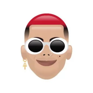 😎 emoji, face, cartoon, red hair, sunglasses telegram sticker