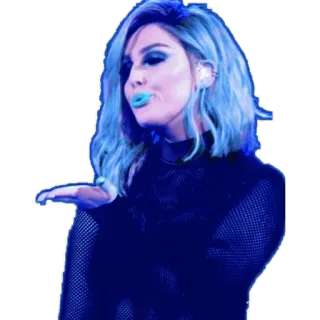 😘 mulher, cabelo azul, beijo, pessoa, beijando whatsapp sticker