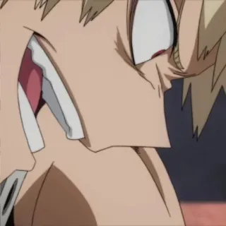 😶 Bakugo My Hero Academia アニメ, 僕のヒーローアカデミア, 爆豪, 怒り, キャラクター, アニメーション telegram sticker