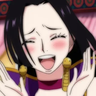 😁 Boa Hancock One Piece Anime, Boa Hancock, One Piece, souriant, joyeux whatsapp sticker