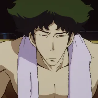 🚬 Spike Spiegel Cowboy Bebop Spike Spiegel, Cowboy Bebop, anime, personagem, toalha whatsapp sticker