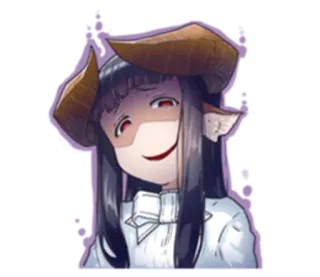😈 Anime, Demone, Corna, Inquietante, Ragazza, Personaggio telegram sticker