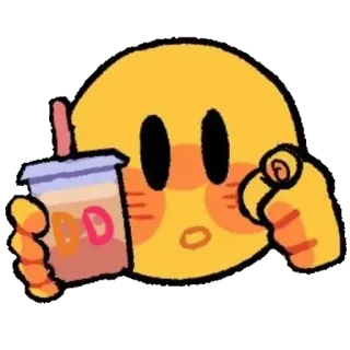 🙃 emoji, coffee, drink, cute, kawaii, dunkin whatsapp sticker