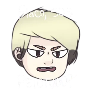 😡 Flaco, sos pelotudo? cartoon, blonde hair, expression, face telegram sticker