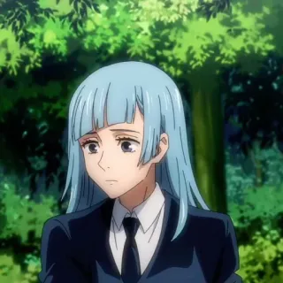 🦋 Mei Mei Jujutsu Kaisen Anime, blaue Haare, Frau, Charakter, Mei Mei, Jujutsu Kaisen telegram sticker