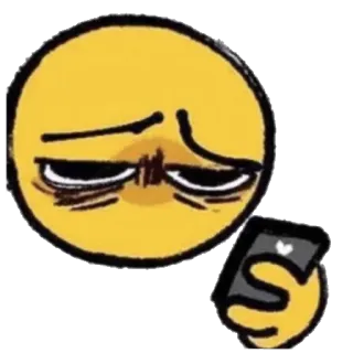😐 Emoji, Triste, Fatigué, Meme, Téléphone, Dessin animé telegram sticker