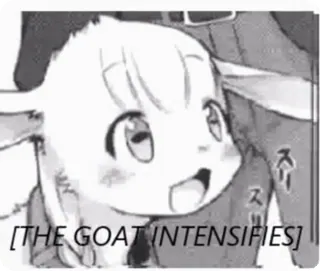 😃 THE GOAT INTENSIFIES ヤギ, 強調, アニメ, マンガ, ミーム telegram sticker