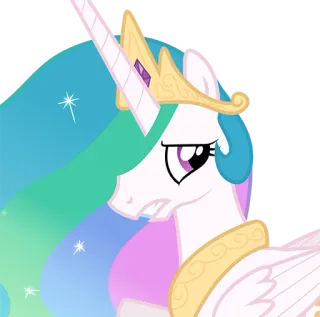 😔 Princess Celestia My Little Pony Принцесса Селестия, My Little Pony, единорог, мультфильм, пони telegram sticker