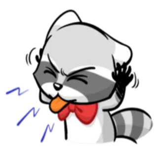 😝 енот, мультик, наклейка, животное, милый telegram sticker