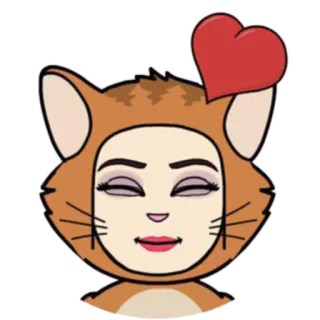 ❤ gatto, cuore, carino, adesivo, animale, amore, cartone animato, gattino telegram sticker