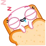 😴 Z dibujos animados, dormilón, tostada, lindo, personaje, comida telegram sticker