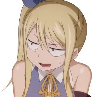 😒 Lucy Heartfilia Fairy Tail Anime, Cartoon, Lustiges Gesicht, Lucy Heartfilia, Fairy Tail whatsapp sticker