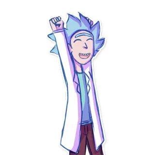 ✊️ Rick Sanchez Rick and Morty Rick and Morty, Kartun, Animasi dewasa, Sains, Ilmuwan, Lucu, Animasi telegram sticker