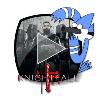 ▶ Mordecai Knightfall 나이트폴, 기사, 중세, TV 쇼, 역사, 모데카이, 레귤러 쇼, 만화, 웃긴 telegram sticker