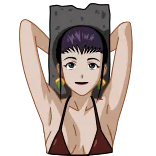 😁 woman, bikini, anime, cartoon telegram sticker