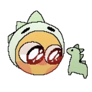 🥺 dinosaurus, emoji, imut, kawaii, seni piksel, stiker telegram sticker