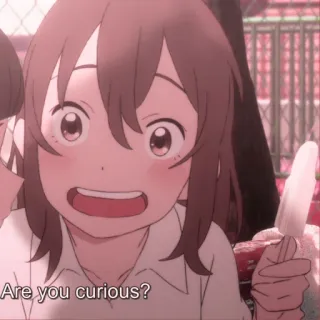 💗 Are you curious? Anime, Curioso/Curiosa, Pergunta, Menina, Picolé whatsapp sticker