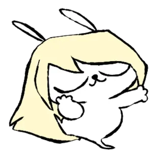 💞 conejo, dibujos animados, animal, lindo, gesto, conejo whatsapp sticker