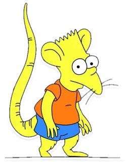 🐭 Bart Simpson The Simpsons cartoon, rat, yellow, animal telegram sticker