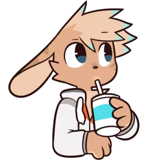 🧃 antropomorfik, kartun, hewan, minuman, imut, berbulu telegram sticker