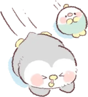 🐧 chim, dễ thương, kawaii, nhãn dán, chibi, hoạt hình telegram sticker