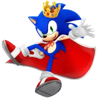 👻 Sonic the Hedgehog ソニック, ハリネズミ, 王, 王冠, マント, アニメ telegram sticker