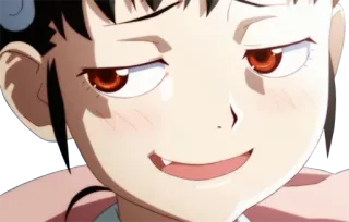 😏 Hachikuji Mayoi Bakemonogatari anime, character, girl, expression, japanese, smile, hachikuji, mayoi telegram sticker