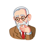 😄 Sigmund Freud Sigmund Freud, psicologia, filosofia, pensatore, cartone animato telegram sticker