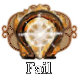 👎 Fail mislukking, hoefijzer, geluk, pech, badge telegram sticker