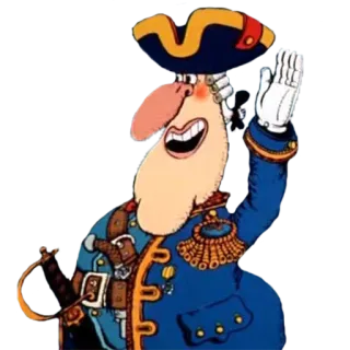 😄 Dessin animé, Pirate, Capitaine, Officier, Marine telegram sticker