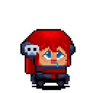😢 Pixel art, Schedel, Personage, Videogame, Krijger telegram sticker