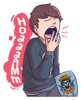 😴 HOAAAMM cartoon, squad, skull, weapon, army, pmc telegram sticker