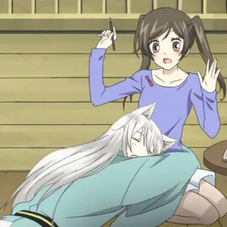 ☺️ Tomoe Kamisama Kiss Anime, Renard, Oreilles, Fille, Crayon, Dormir telegram sticker