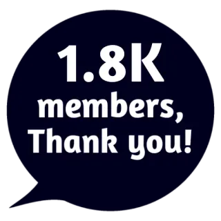 ❤ 1.8K members, Thank you! danke, mitglieder, gruppe, community whatsapp sticker