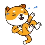 🤣 собака, мультфильм, смех, оранжевый, смешной, сиба ину, счастливый whatsapp sticker