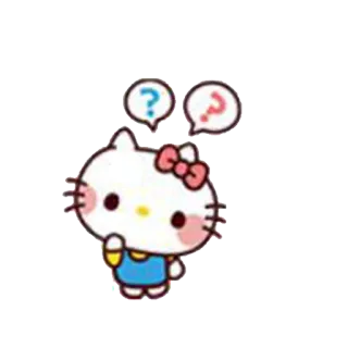 ❔ Hello Kitty Hello Kitty, Sanrio, gato, pregunta, lindo whatsapp sticker