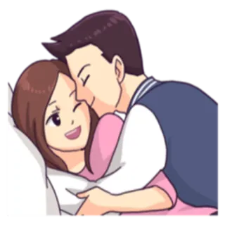 ❤️ cartoon, love, couple, hug, romance, affection telegram sticker
