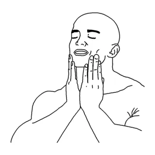 😌 Meme, Visage, Satisfait, Content, Expression telegram sticker