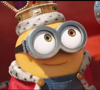 😦 Minion Despicable Me minion, king, crown, cartoon, character telegram sticker