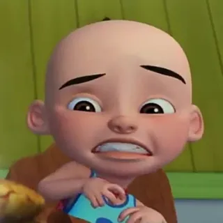 🥵 Upin kartun, Upin, anak, ekspresi, takut, malaysia telegram sticker