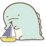 ⛵️ 恐龙, 船, 可爱, 卡通, 动物, 爬行动物 telegram sticker