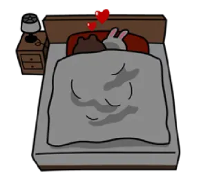 😴 cartoon, love, bed, bear, rabbit, sleeping telegram sticker