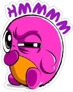 🤔 HMMM Cartone animato, Rosa, Hmm, Pensando, Carino, Adesivo telegram sticker