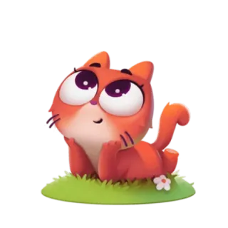 😌 cat, cute, animal, orange, cartoon, sticker telegram sticker