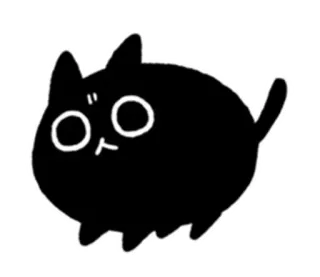 🙄 kat, zwart, schattig, dier, cartoon, sticker telegram sticker